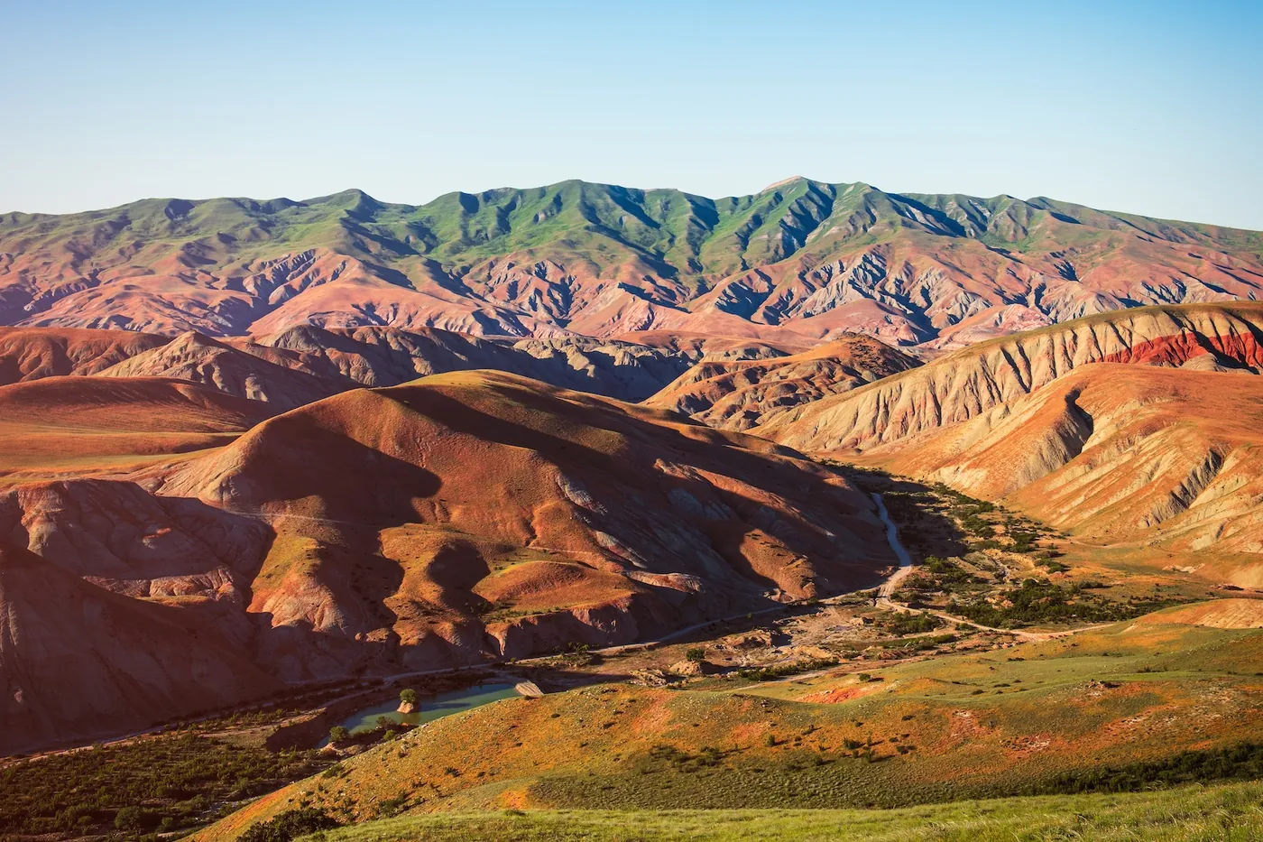 Coloured sandstone formations along the Silk Road corridor in Gansu