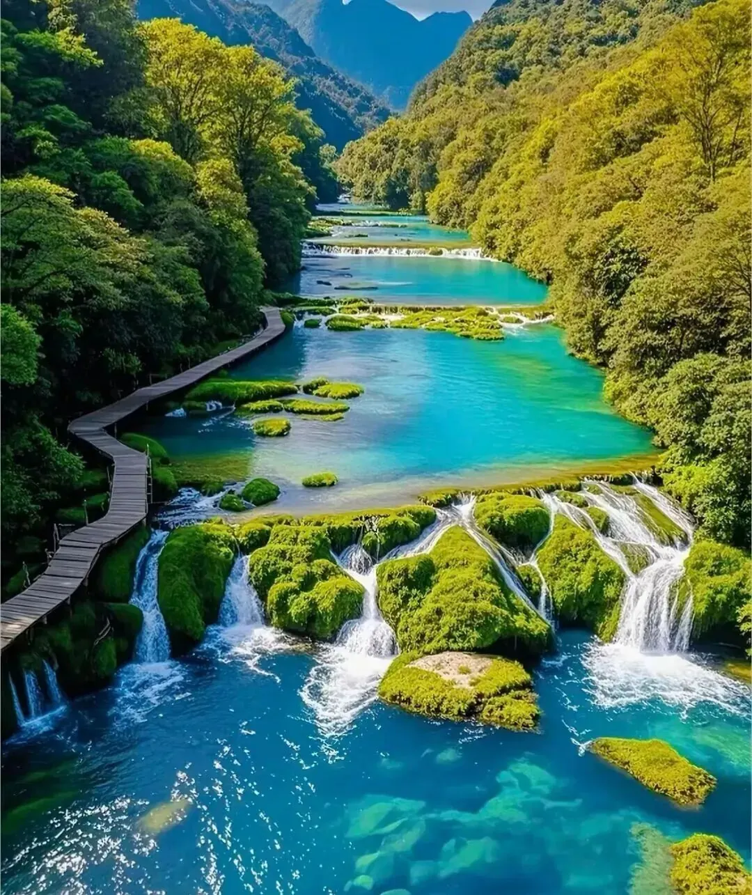 The pools and falls of Xiaoqikong, Libo