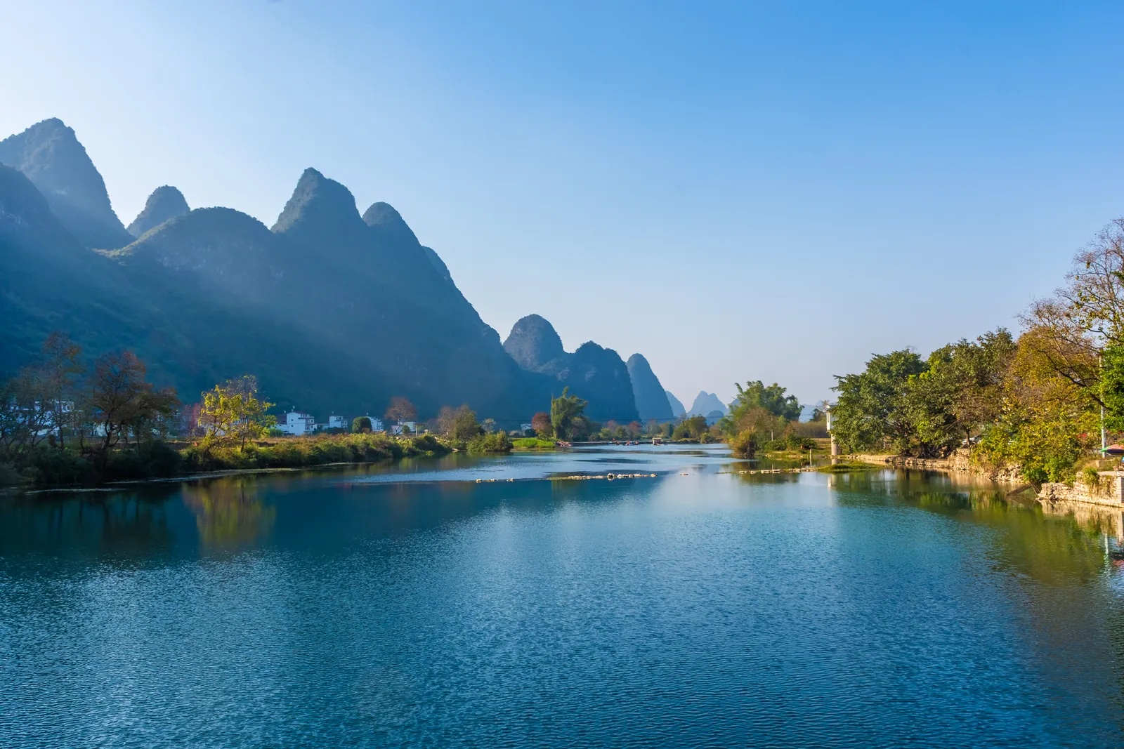 The Li River between karst mountains, Yangshuo