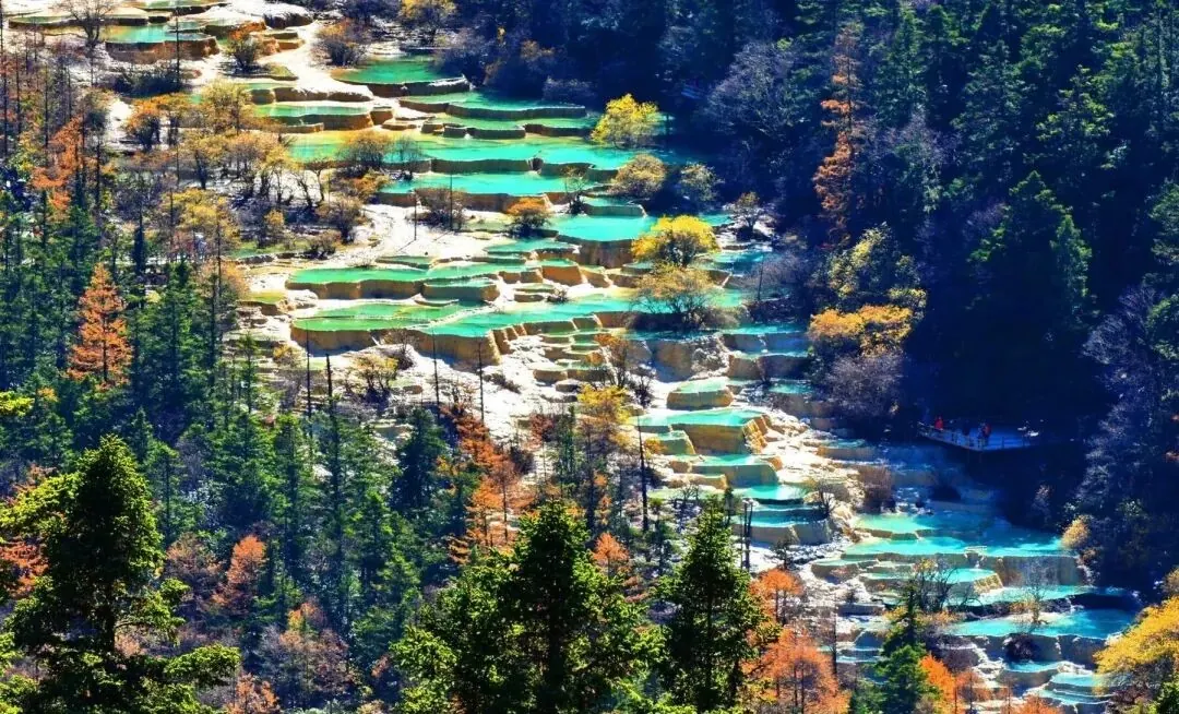 Travertine pools in autumn